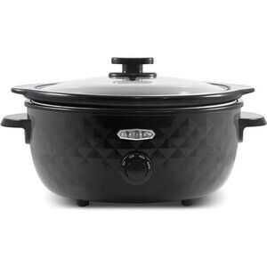 Elite Gourmet MST1234BX Diamond Pattern Slow Cooker Removable, Black